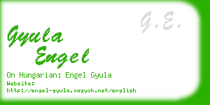 gyula engel business card